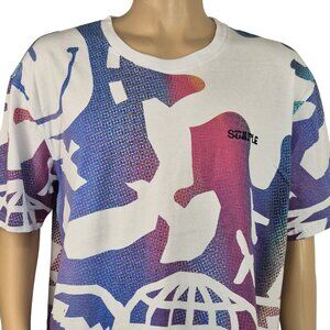 Staple Mens T-Shirt Size 2XL Purple White Multi Logo Graphic Print Cotton (45)